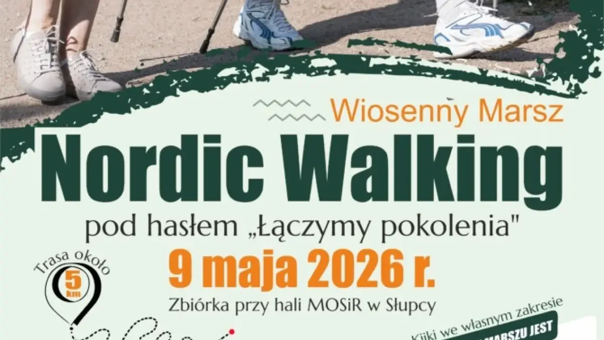 Wiosenny marsz z kijkami w Słupcy – integracja i ruch na świeżym powietrzu