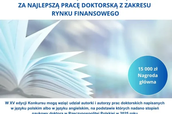 Rusza XV edycja konkursu KNF na najlepszą pracę doktorską o rynku finansowym