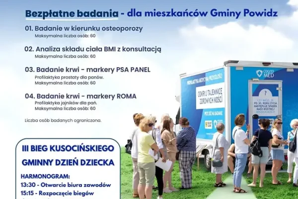 Bezpłatne badania profilaktyczne dla mieszkańców Gminy Powidz podczas Biegu Kusocińskiego