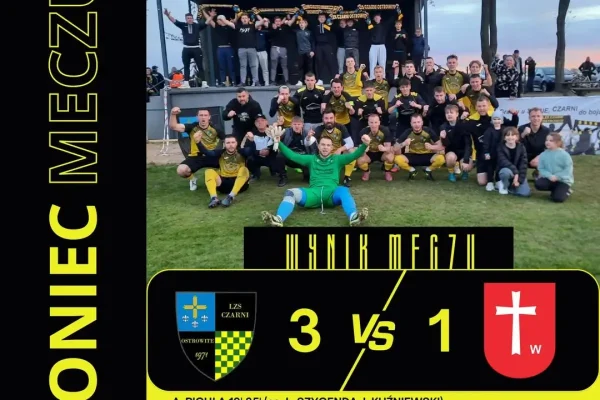 Derby Czarnych z GKS Sompolno. Czarni Ostrowite wygrywają 3:1 w kluczowym meczu sezonu