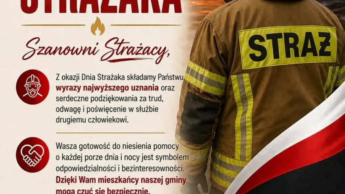 Życzenia dla Strażaków z okazji Dnia Strażaka od władz Gminy Zagórów