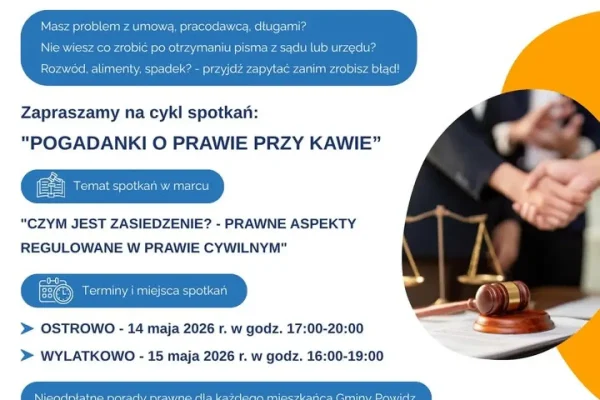 Bezpłatne porady prawne dla mieszkańców gminy Powidz – maj 2026