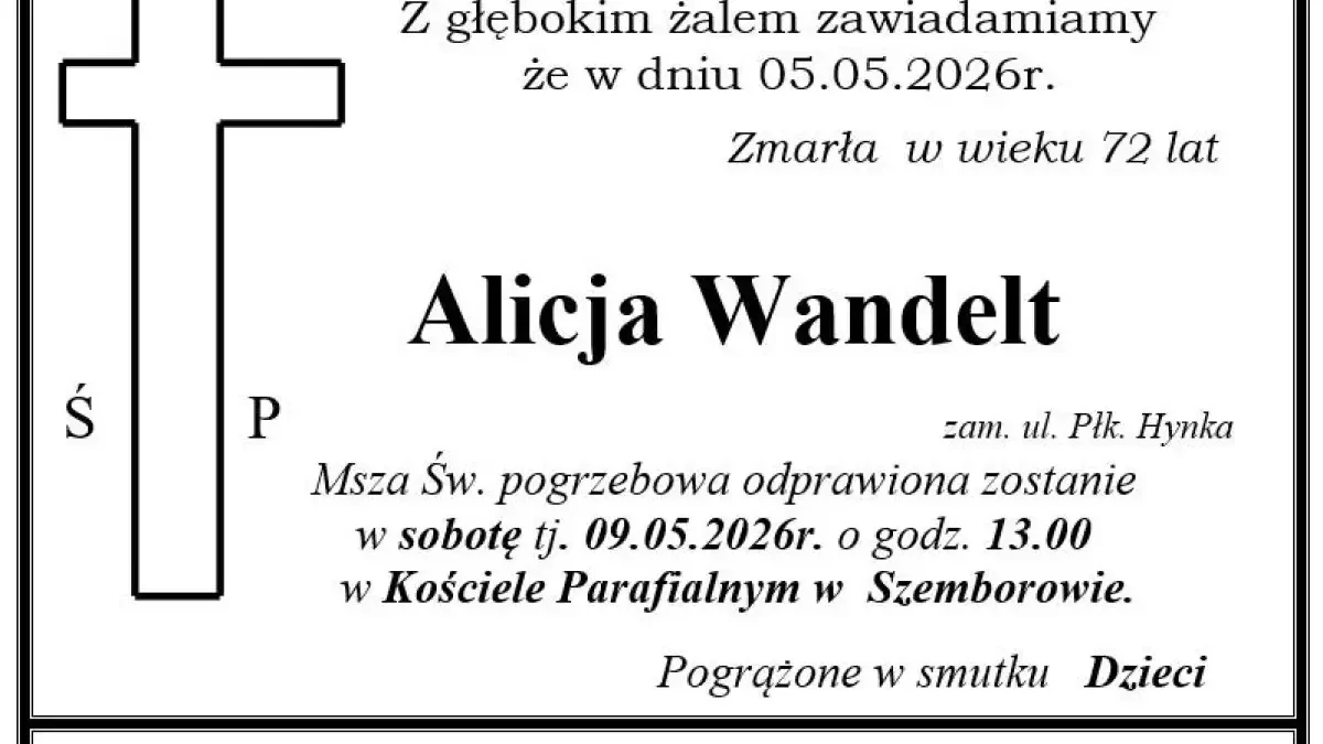 Pożegnanie Alicji Wandelt – mieszkanki Słupcy