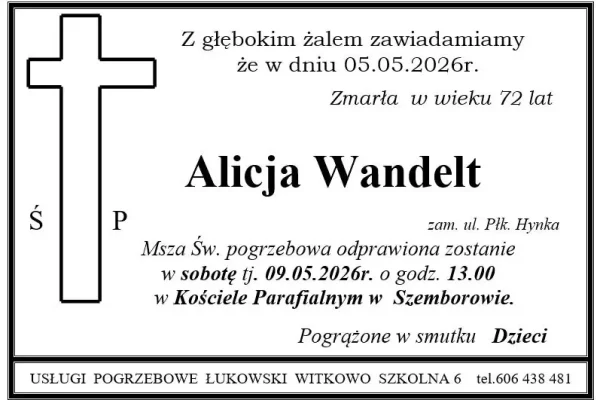 Pożegnanie Alicji Wandelt – mieszkanki Słupcy
