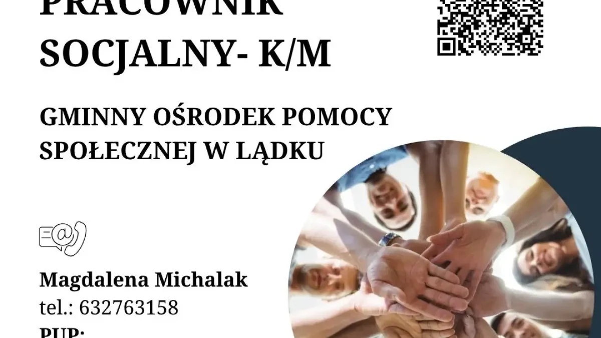 Poszukujemy pracownika socjalnego do GOPS w Lądku – oferta zatrudnienia na zastępstwo