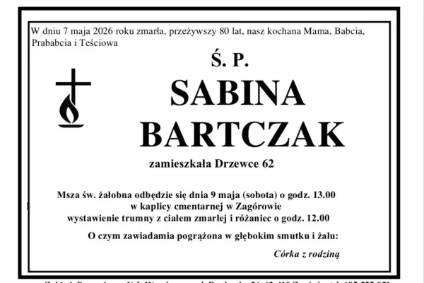 Pożegnanie Sabiny Bartczak – mieszkanki Słupcy