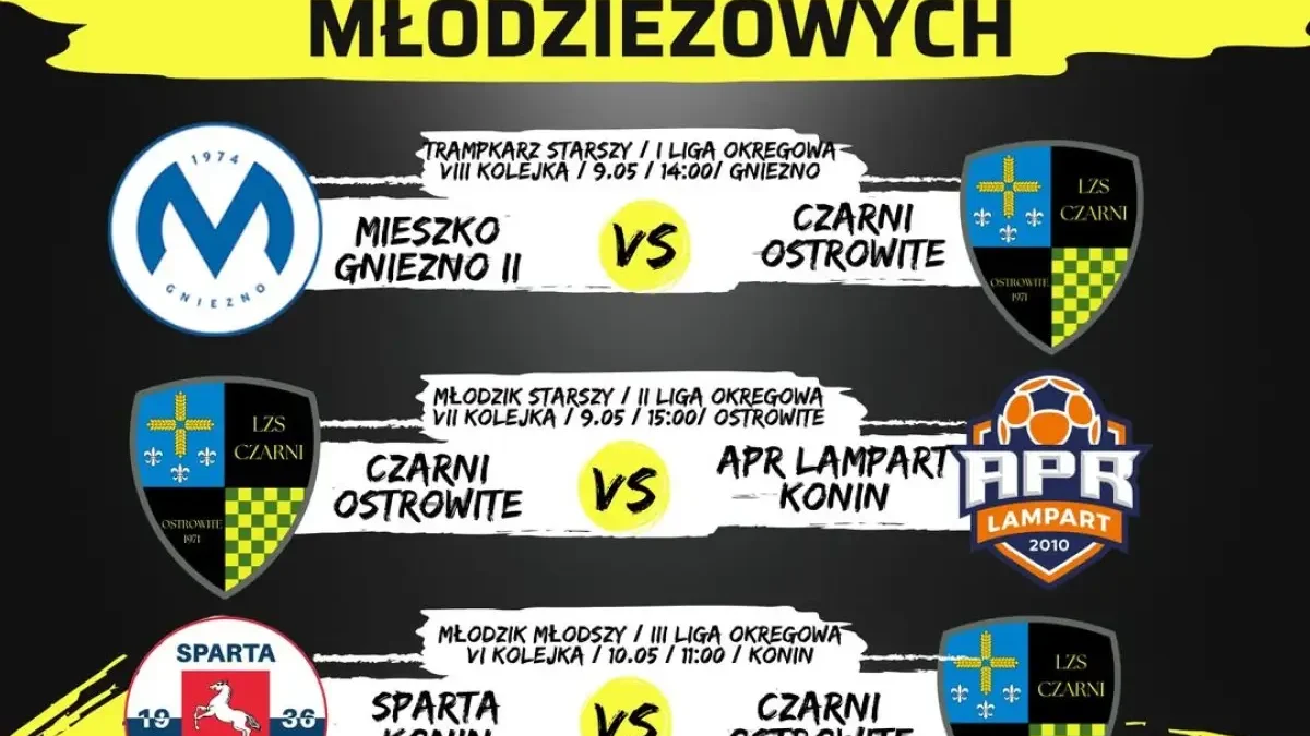 Młodzieżowe drużyny Czarnych Ostrowite przed kolejnymi ligowymi starciami