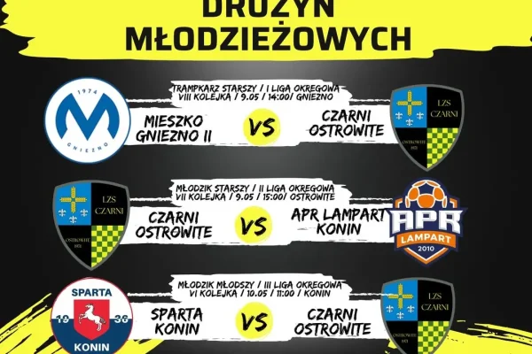 Młodzieżowe drużyny Czarnych Ostrowite przed kolejnymi ligowymi starciami