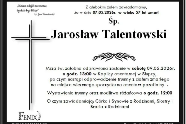 Zmarł Jarosław Talentowski – społeczność Słupcy w żałobie