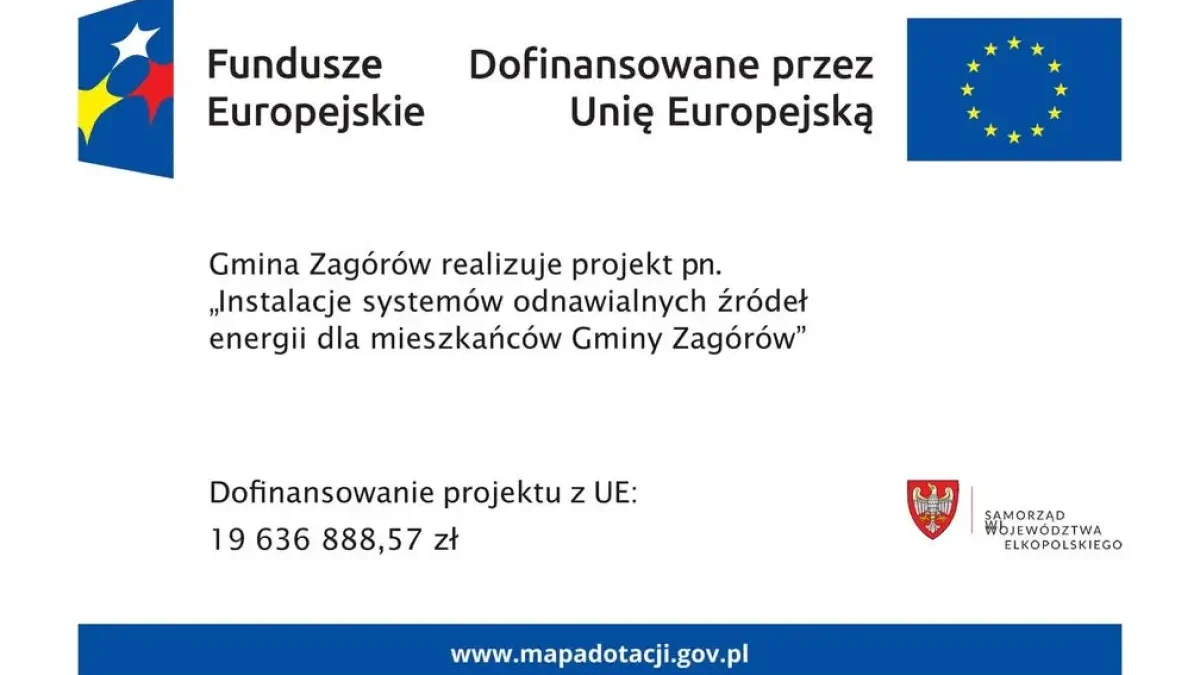 Gmina Zagórów z unijnym wsparciem na rozwój odnawialnych źródeł energii
