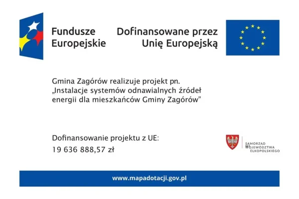 Gmina Zagórów z unijnym wsparciem na rozwój odnawialnych źródeł energii