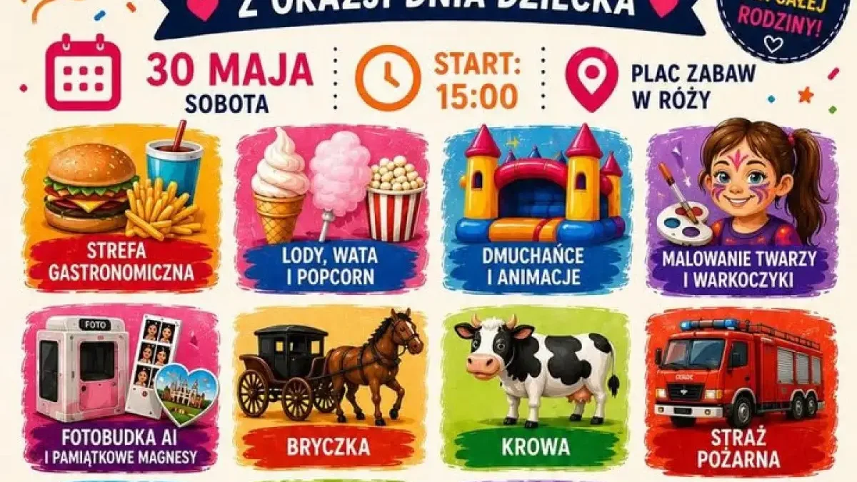 Festyn z okazji Dnia Dziecka w Róży – zaprasza KGW Różany Zakątek