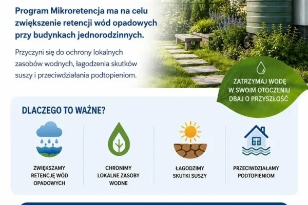Rusza nabór w programie Mikroretencja – dofinansowanie na zatrzymywanie deszczówki