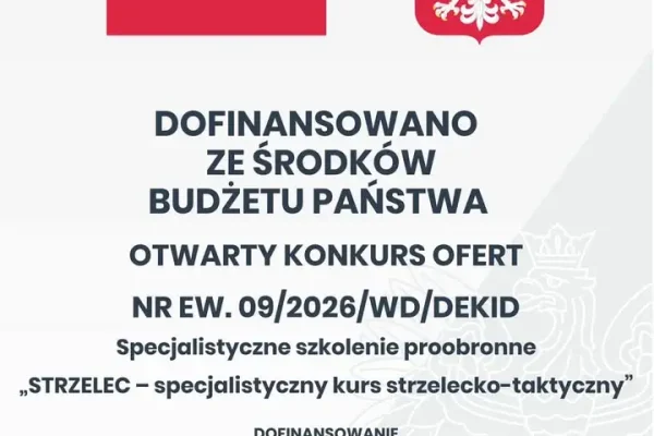 Słupecka Organizacja Strzelecka FORT z dofinansowaniem MON na kurs strzelecko-taktyczny