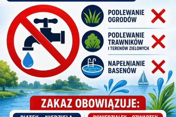 Gmina Powidz przypomina o zakazie podlewania ogrodów i napełniania basenów